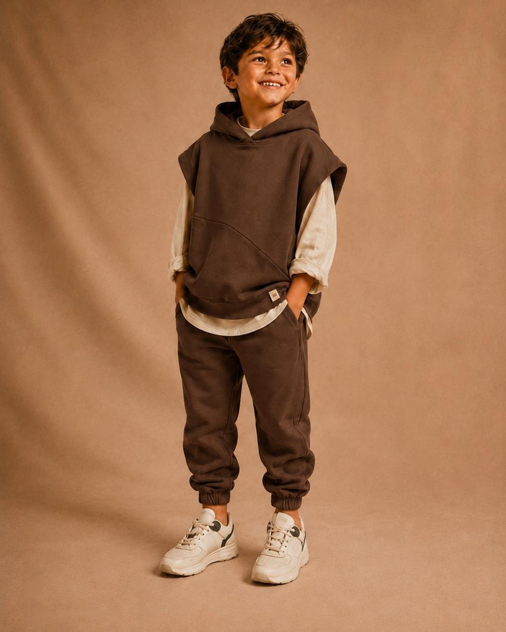 Child in a relaxed Coucou Maman outfit