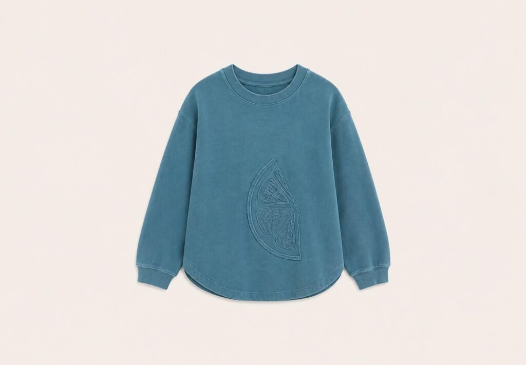À la montagne - Top - Washed blue