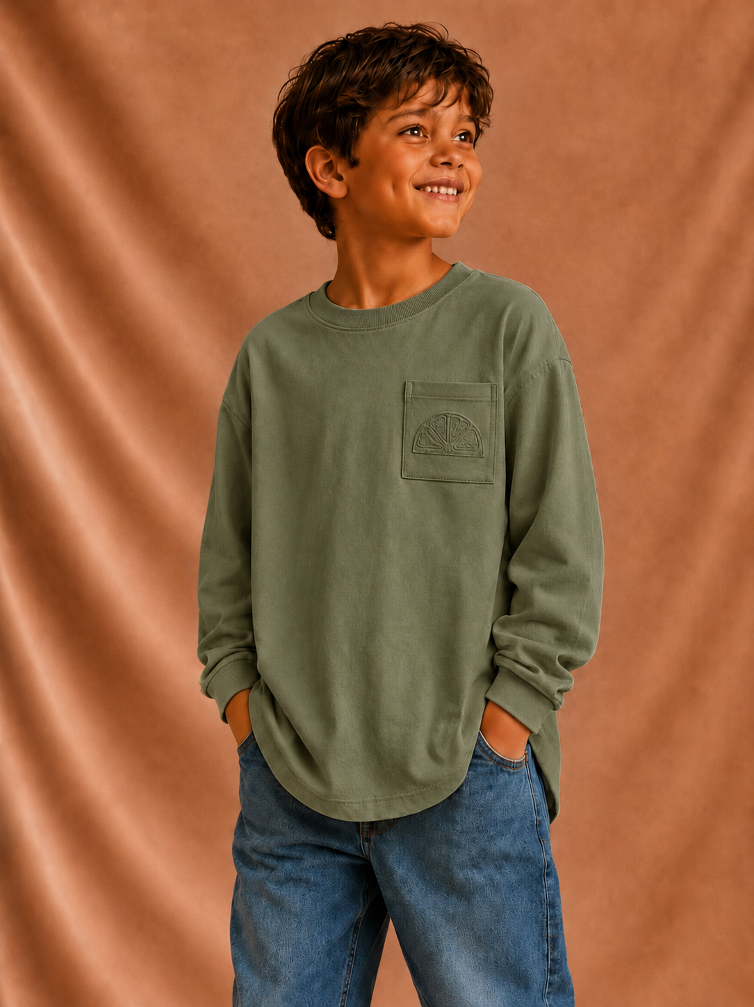 Au chaud chez Mamie - Top - Olive green - Image 2